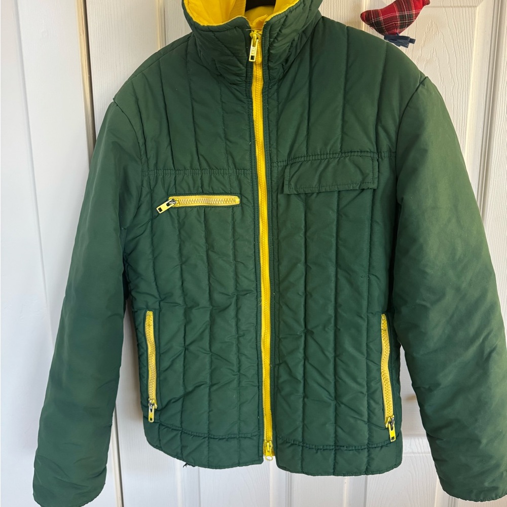 Green and Yellow Vintage Serac Puffer Jacket